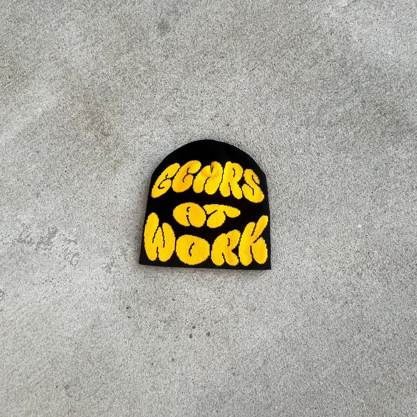 "Gears At Work" Beanie (BLKxYLW)