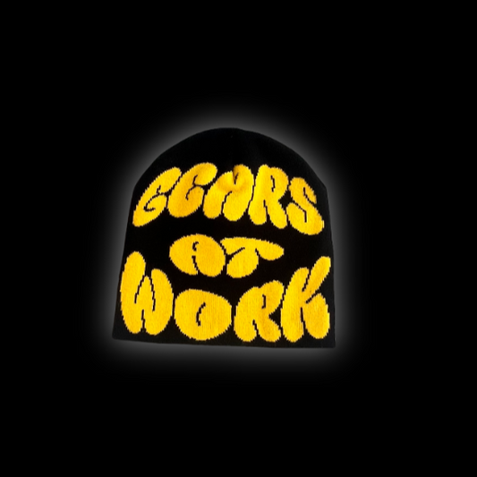 "Gears At Work" Beanie (BLKxYLW)