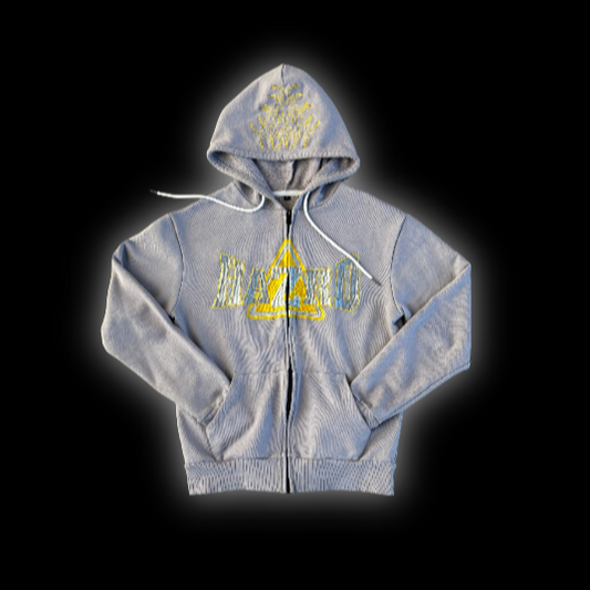 "Biohazrd" Zip Hoodie (GRYxYLW)